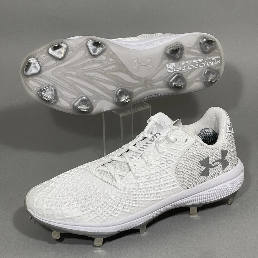 Under Armour Softball Cleats Women's 6 Metal Glyde 2.0 MT‎ White 3026601-100 USA